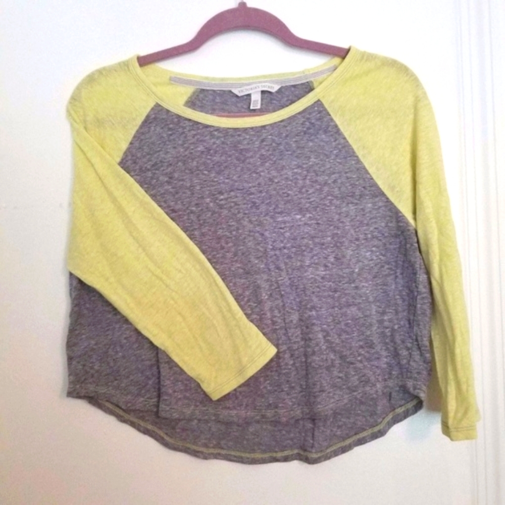 Victoria's Secret baseball tee crop top grey M